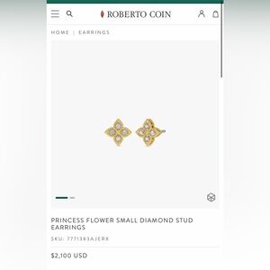 Roberto Coin 18k two tone Princess Flower small diamond stud earrings